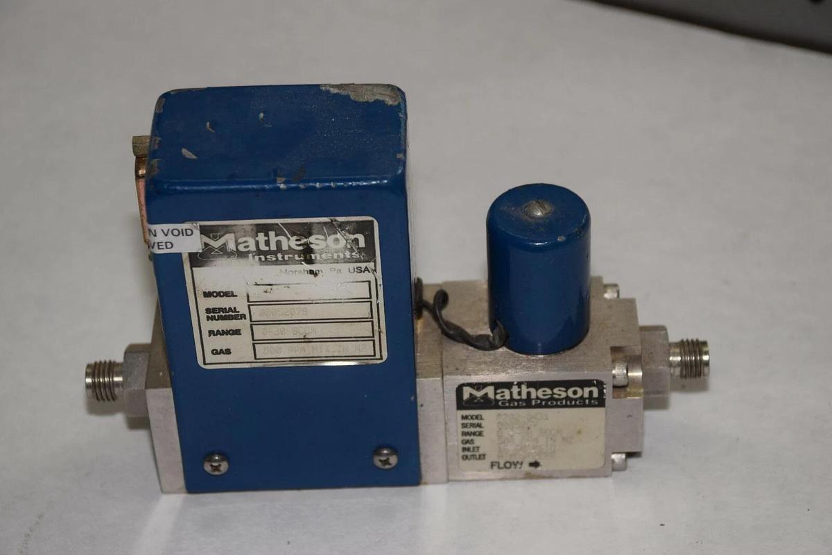 Used MATHESON GAS PRODUCTS 8202-0431 VALVE  0-30 SCCM 500ppm in N2