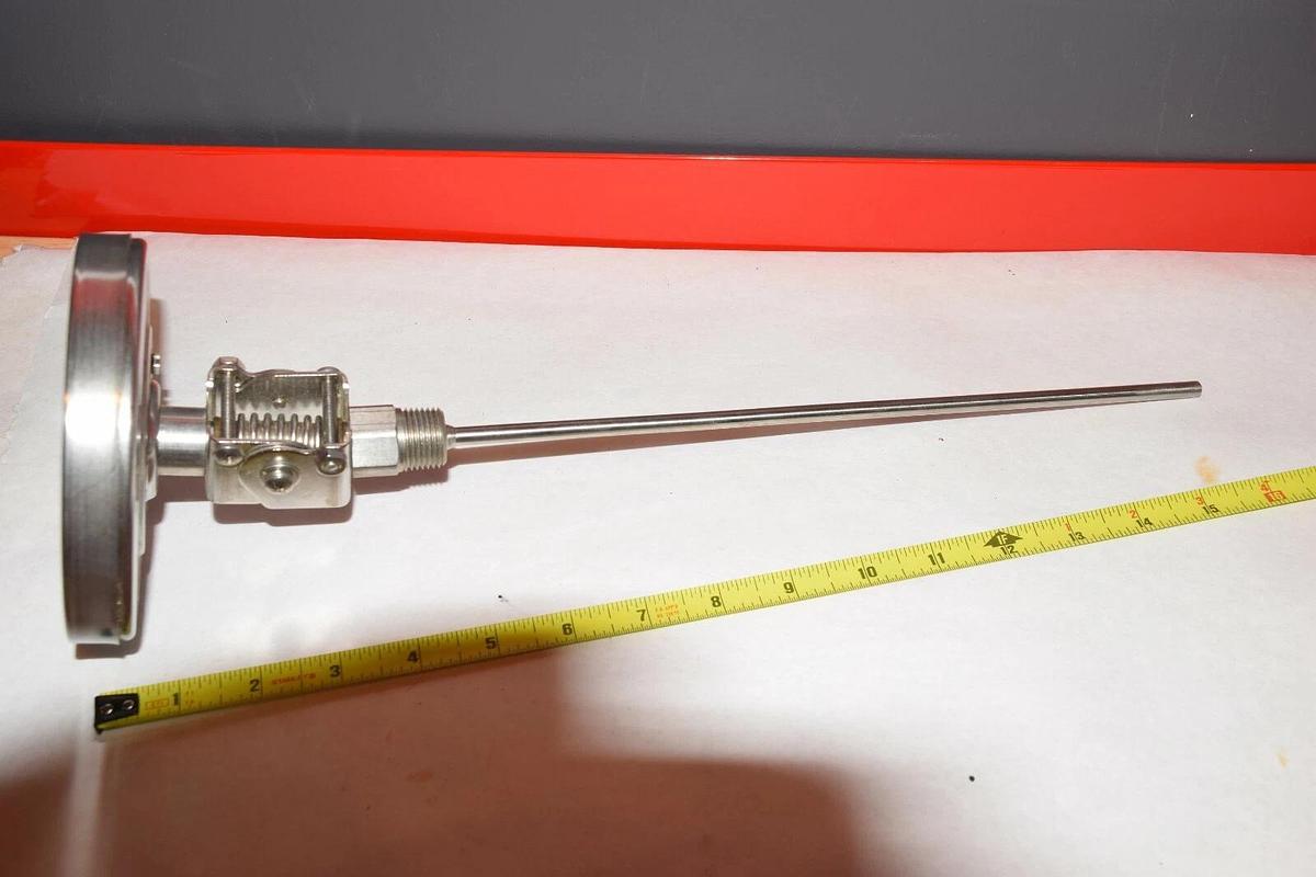 REOTEMP Thermometer Gauge 50-300 Degrees F Fahrenheit SS 5" face  12" probe *NEW