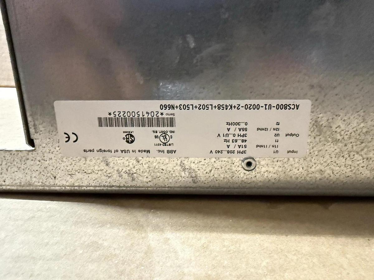 Used ABB ACS800-U1-0020-2+K458+L502+L503+N660(READ)