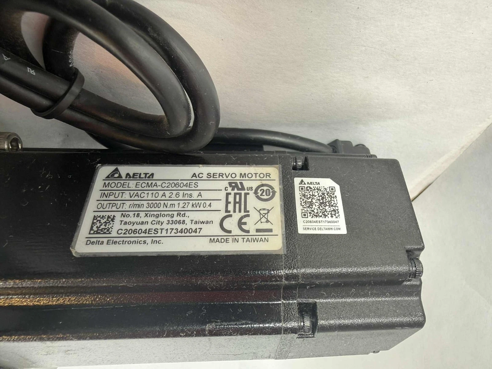 Used TOYO ETH Linear Actuator ETH14-L20-650-BC-T40-C4 ETH14 w/ Servo Motor 110v