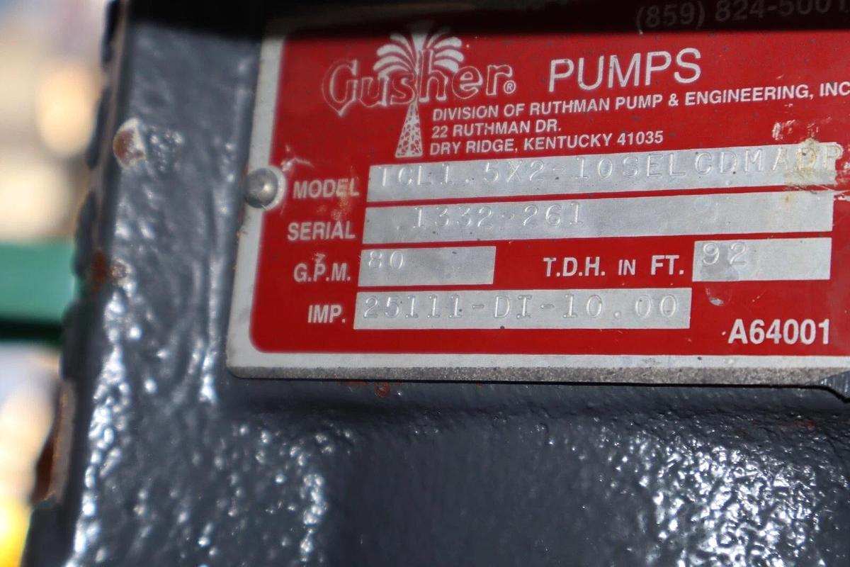 Refurbished Gusher Pump TCL1.5X2-10SELCDMADP TCL1 5x2 80gpm 25111-DI-10.00 3ph 460v