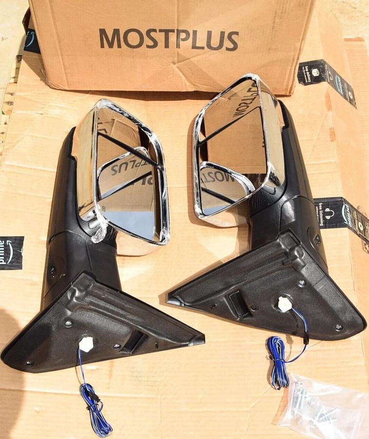 (NEW) MOSTPLUS M91205Y Chrome Power Heated Tow Mirror For 02-08  Dodge Ram