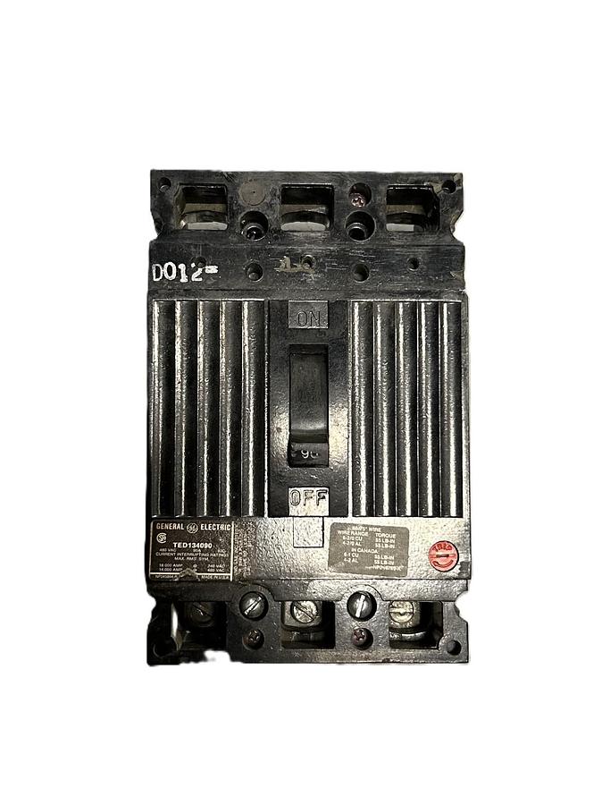 (NEW) GE GENERAL ELECTRIC TED134090 90A 90 Amp 3 Pole 480Vac Breaker *Chip*