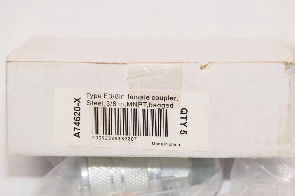 (NEW - Box of 5) LEGACY A74620-X Type E 3/8" MNPT Steel Female Coupler