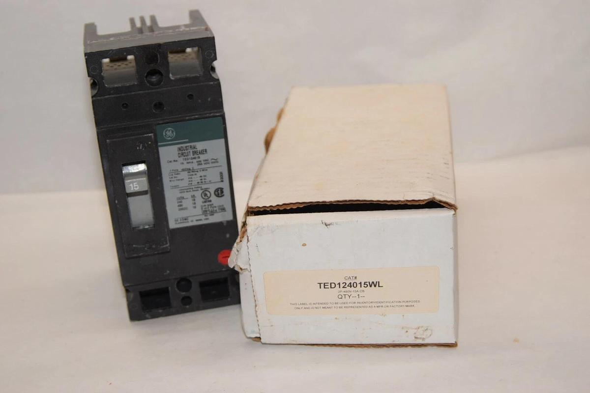 (NEW) GE GENERAL ELECTRIC TED124015 15A 15 Amp A 2P 480Vac Circuit Breaker