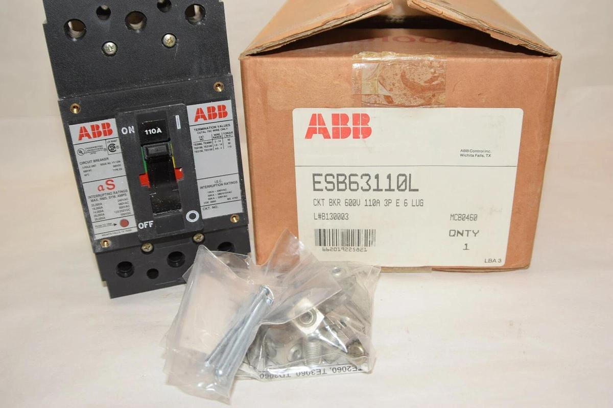 (NEW) ABB ESB63110L 110A 110 Amp A 600V 3P Circuit Breaker