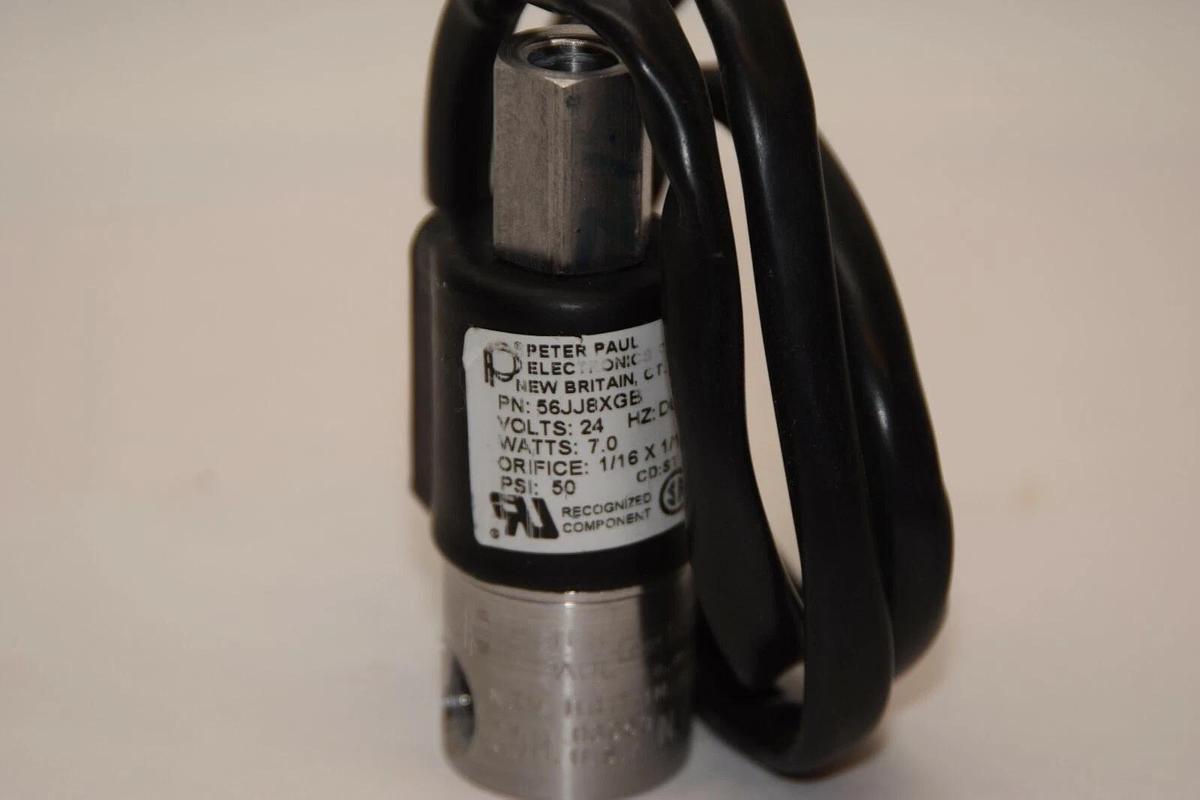 PETER PAUL 56JJ8XGB 24V 7W 1/16 Orifice 50psi Pneumatic Solenoid Valve NEW