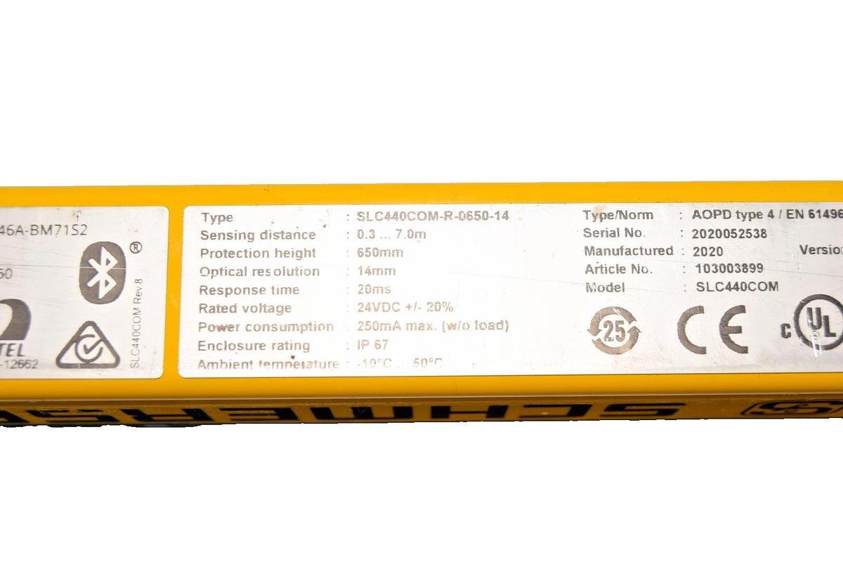 Schmersal Safety Light Curtain SLC440COM-R-0650-14 Receiver (New)