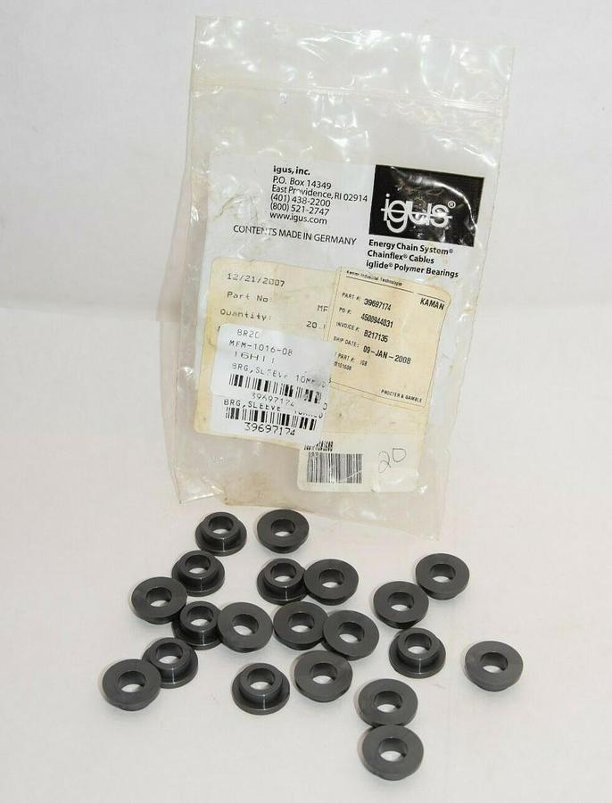 (NEW - 20) IGUS MFM-1016-08 MFM101608 Flanged Metric Iglide M250 Plain Bearing