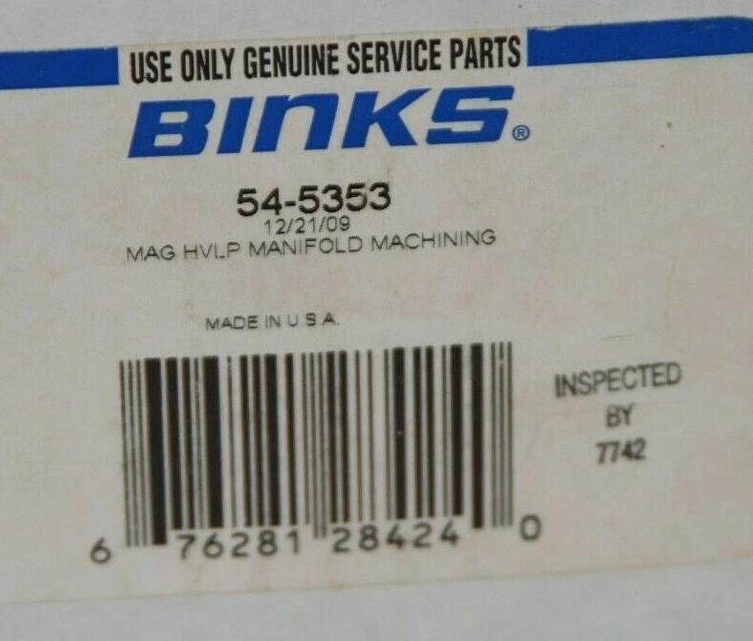 (NEW) BINKS 54-5353 Mag HVLP Manifold Machining