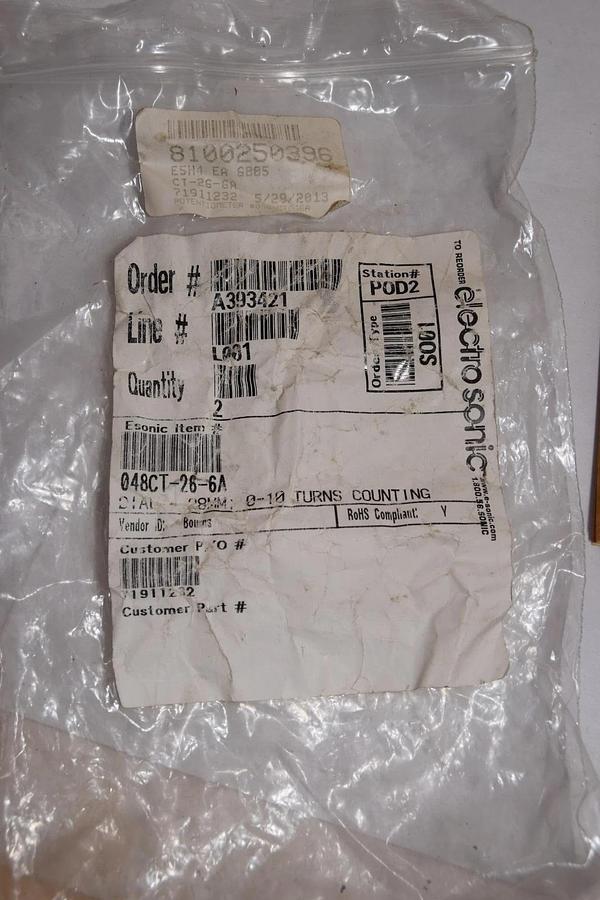 Electro Sonic 048CT-26-6A 28mm 0-10 Turn Counting Potentionmeter Dial Knob New