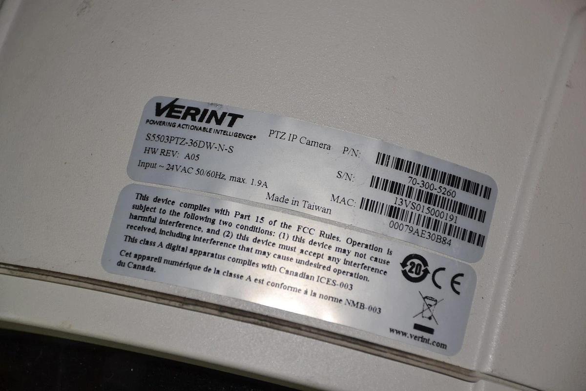 Used Verint S5503PTZ-36DW-N-S Nextiva 36X Indoor Outdoor H.264 Ip Ptz 70-300-5260