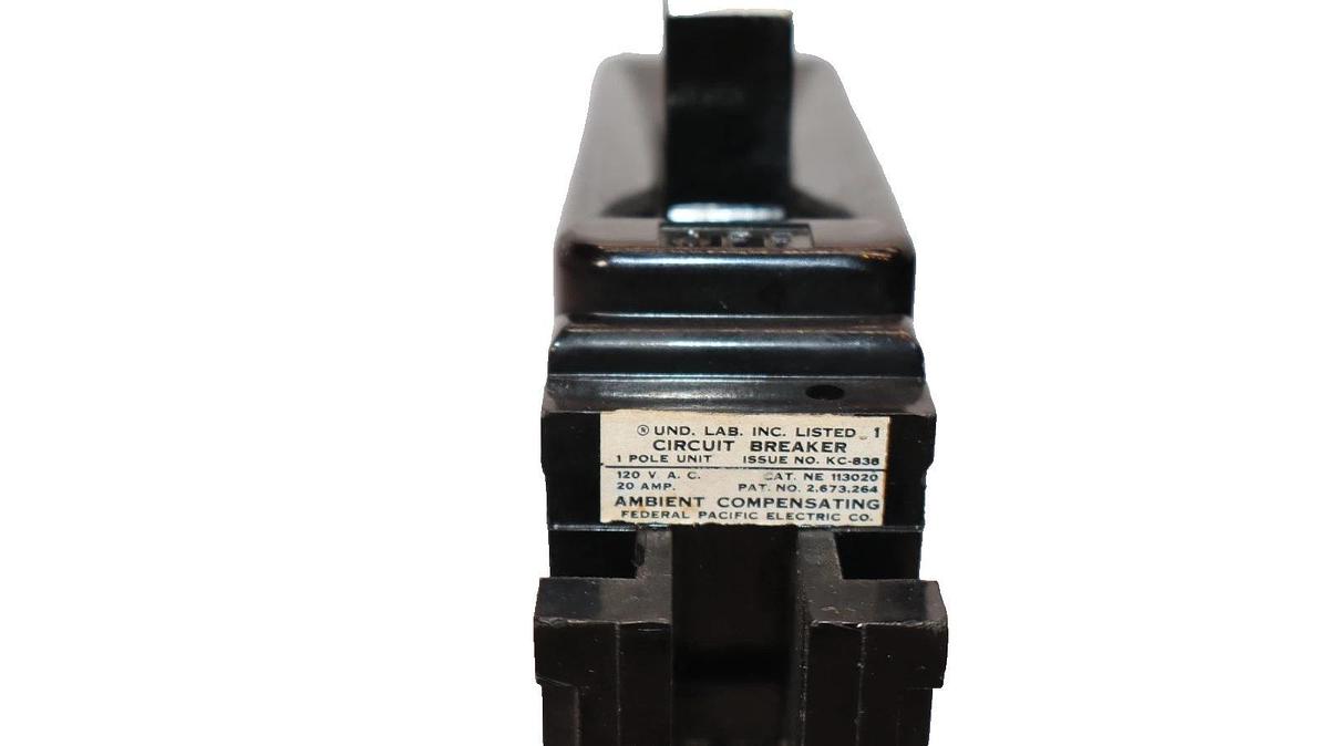 Used United Lab 20A Circuit Breaker 20 Amp 1 Pole NE 113020 NE113020 (Lot of 3)