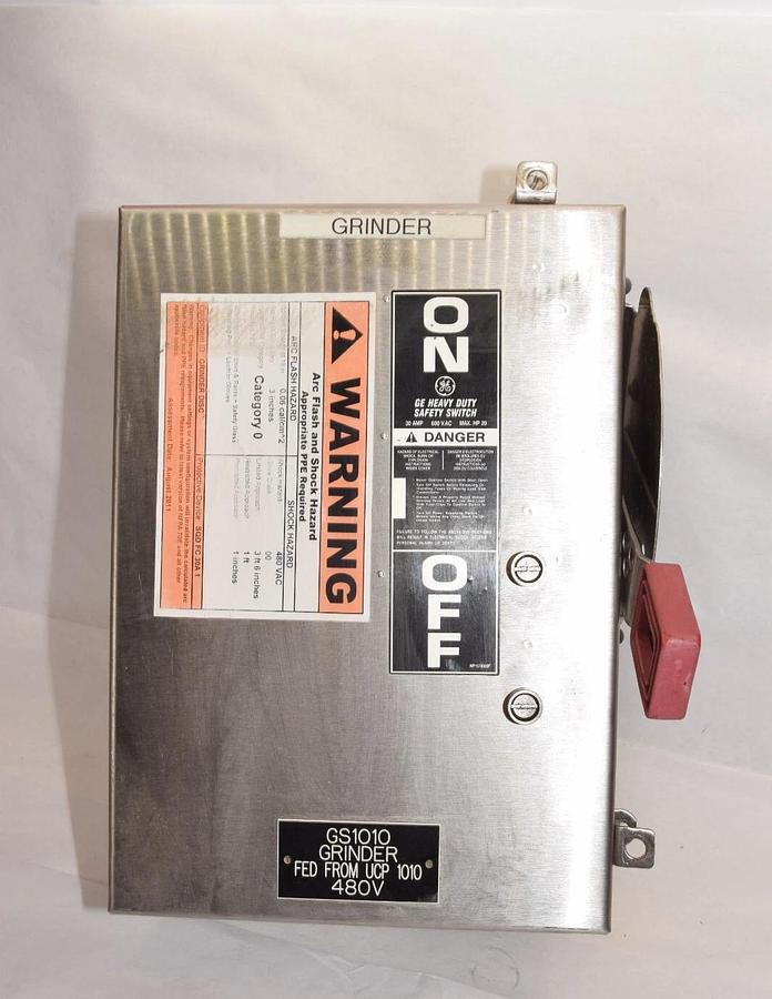Used GE GENERAL ELECTRIC Safety Switch 30 Amp TH3361SS316 Model 1 30A Amp 600V