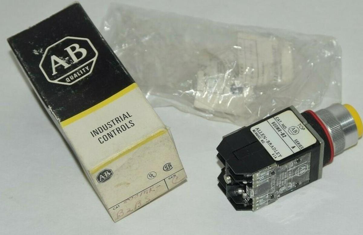 (NEW) ALLEN BRADLEY 800MR-B2BS 800MR-B2 Series A Yellow Push Button Switch