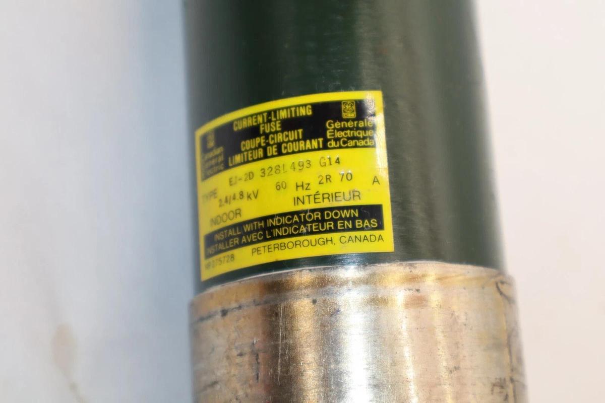 Used CANADIAN GENERAL ELECTRIC EJ-2D 328L493 G14 2.4/4.8kV 60Hz 70A Indoor Fuse