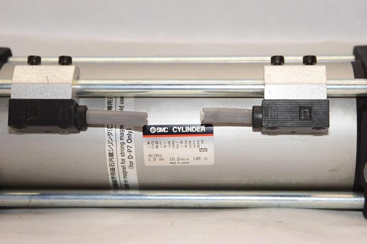 Used SMC ACNL-X2-63X125-CB-P75Z-X338 1.0MPa 145psi Air Cylinder