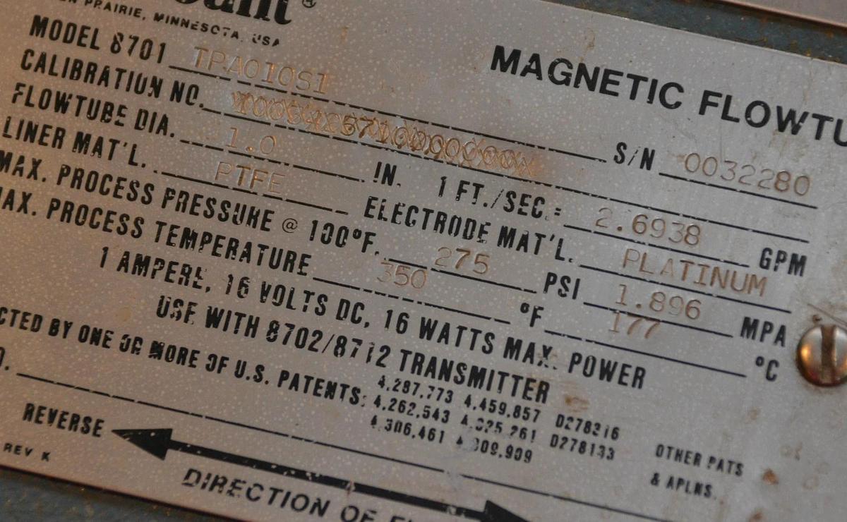 FISHER ROSEMOUNT 1" FLOW METER 8701 TPA010S1 8701TPA010S1 8701-TPA010S1