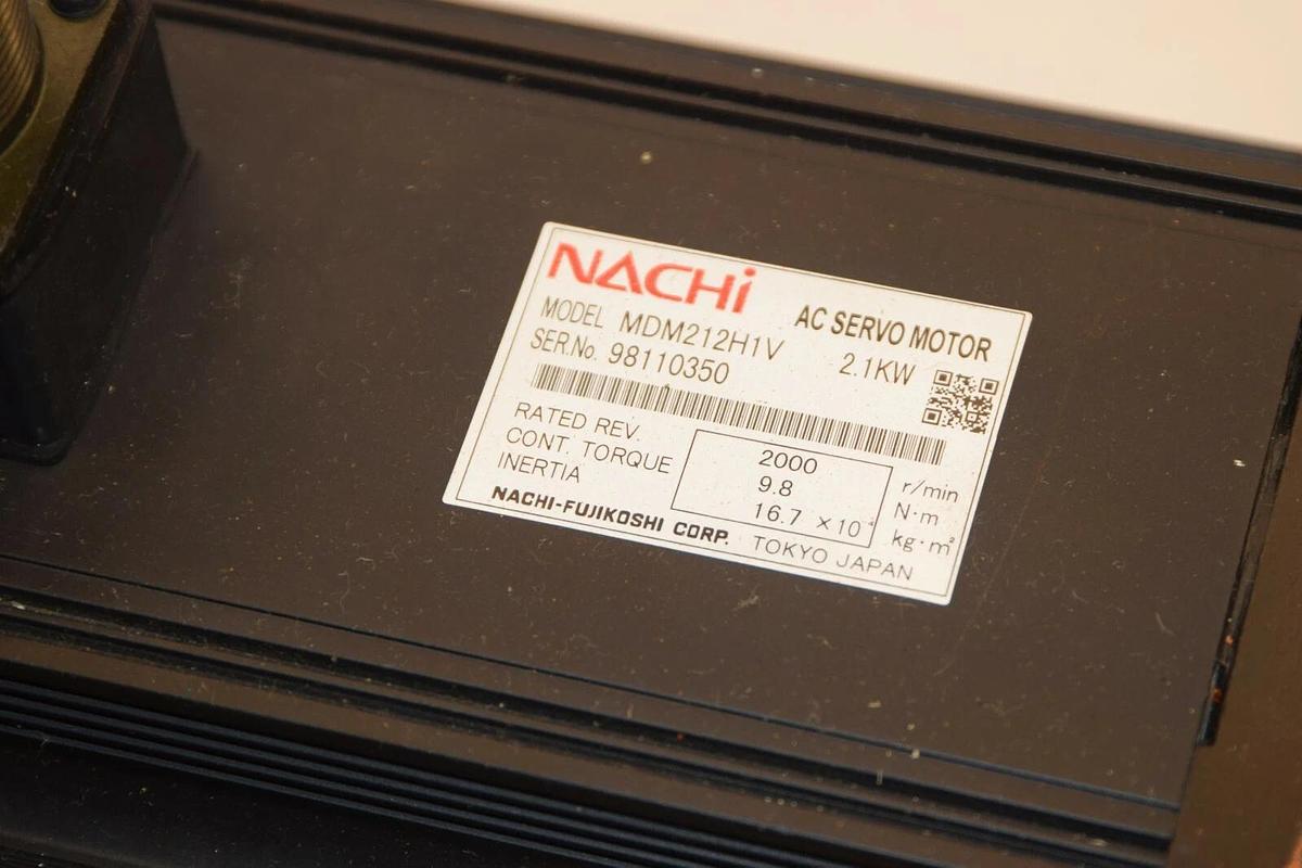 Used Nachi AC Servo Motor MDM212H1V  2.1KW  2000RPM 9.8 NM