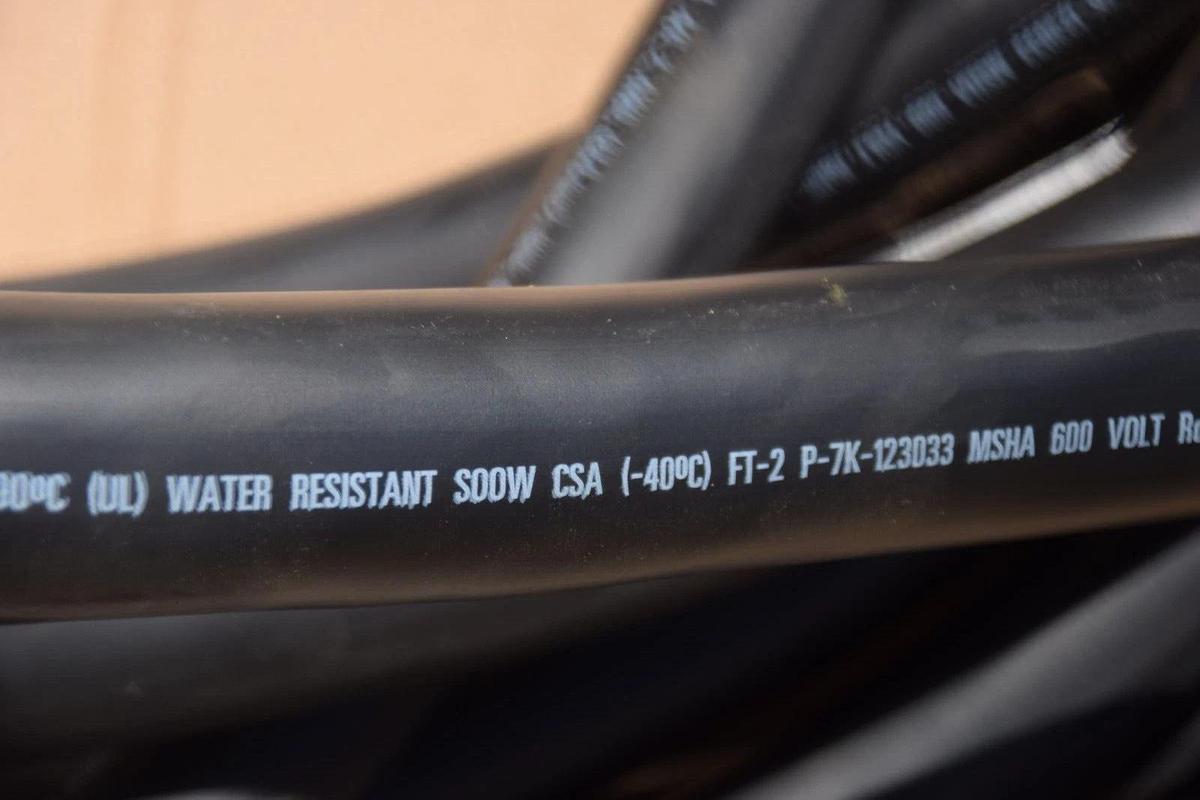 80' Carol SOOW Flexible Cord Cable Jacket P-7K-123033 MSHA 2AWG 4/C 600V Copper