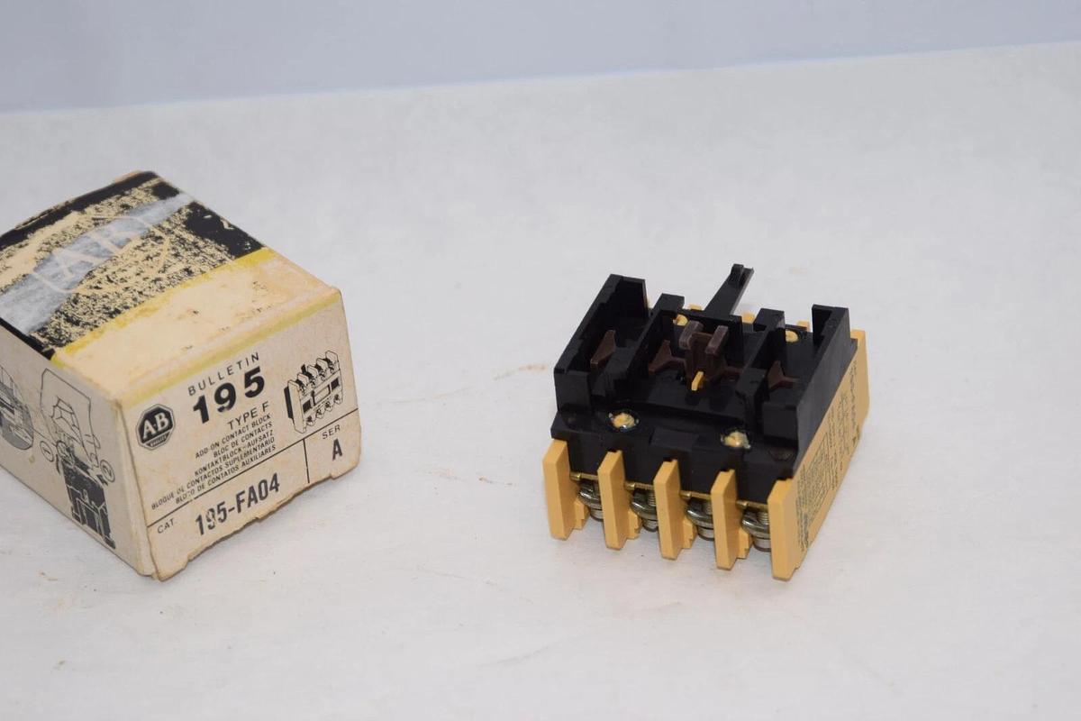 (NEW - Lot of 2) ALLEN BRADLEY 195-FA04 Type F Ser. A Add-on Contact Block