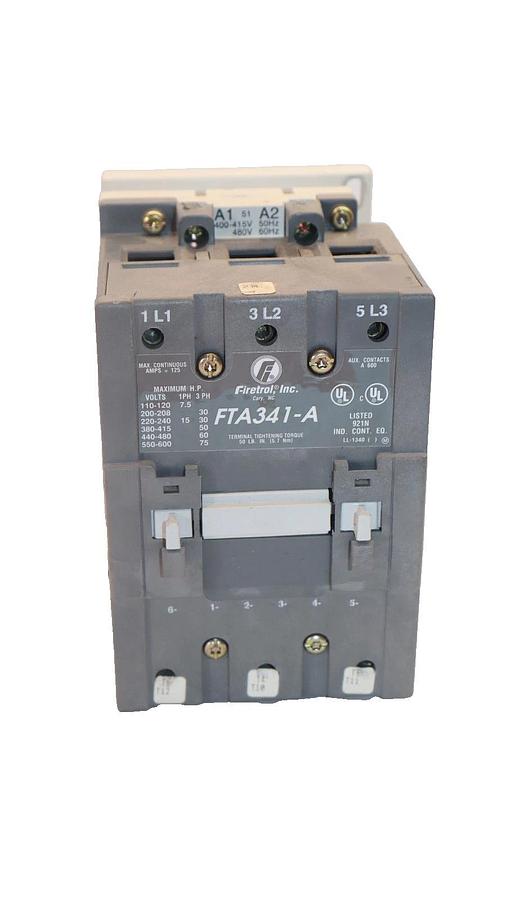 Used FIRETROL INC. FTA341-A , FTA341A Contactor 400-415V/50Hz , 480V/60Hz Coil