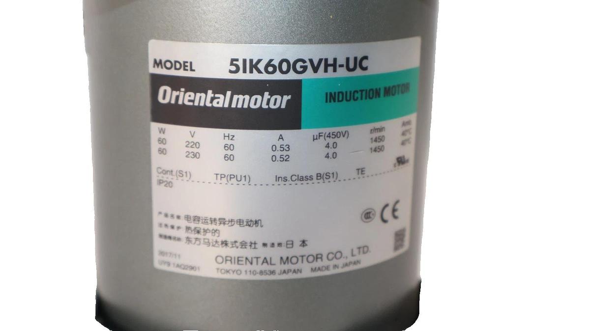 Used Oriental Motor 5IK60GVH-UC , 5IK60GVHUC Induction Motor