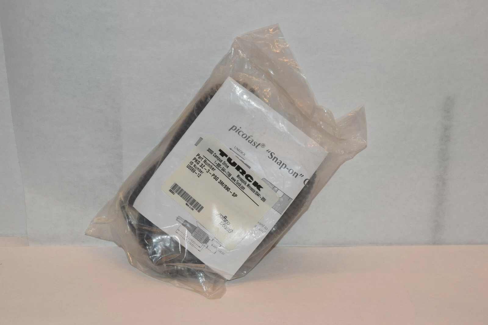 NEW TURCK PKG 3Z-3-PSG 3M/S90-SP PICO FAST CORDSET
