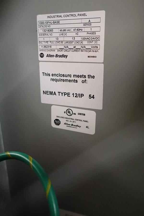 Used ALLEN BRADLEY 1000-10FHJ-BASE Series A Logix Panel Control Panel Box