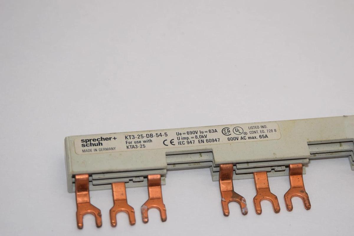 Used (Lot of 2) SPRECHER + SCHUH KT3-25-DB-54-5 For Use With KTA3-25 Bus Bar