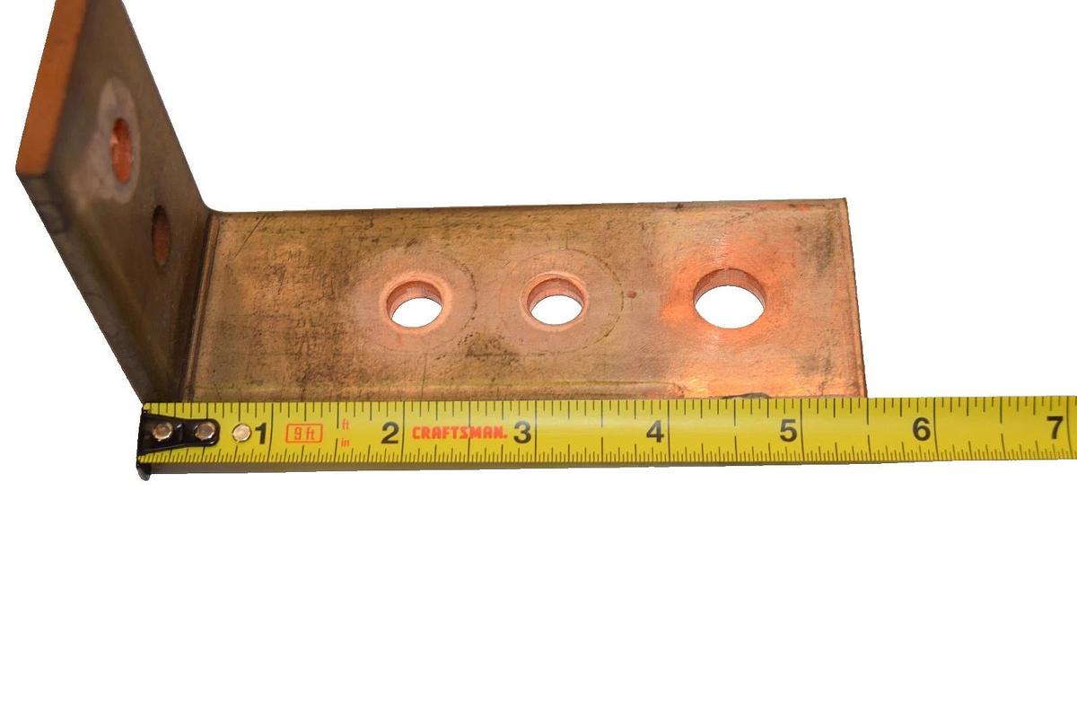 Used (Lot of 3) 5-1/2"x2"x3-1/4" 90 Deg. Solid Copper Buss Bar for Breaker/ Contactor