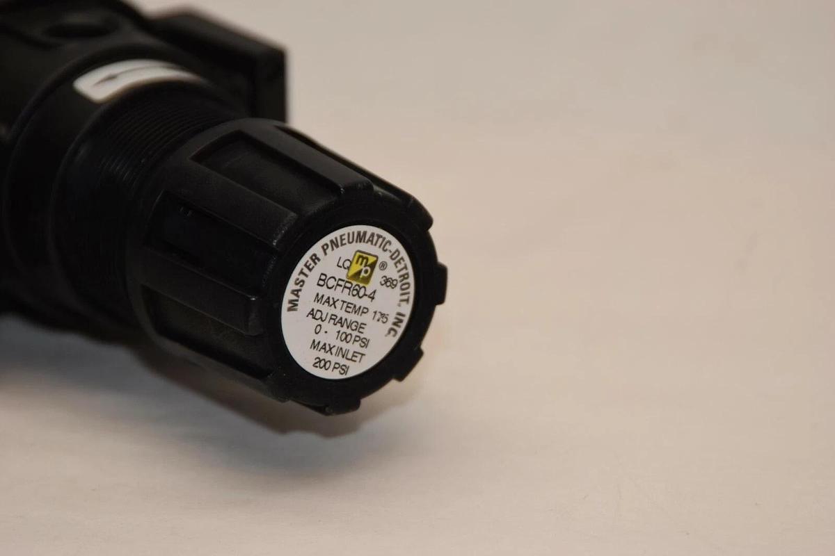 Used MASTER PNEUMATIC BCFR60-4 0-100psi Max Temp 175 Regulator