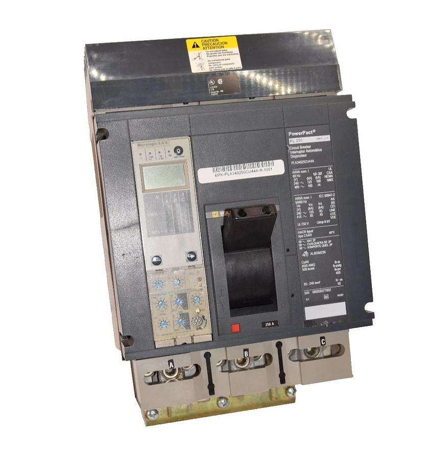 Refurbished Square D PowerPact 250A Circuit Breaker PL250 PLA34025CU44A PLA34025 250 Amp 3P
