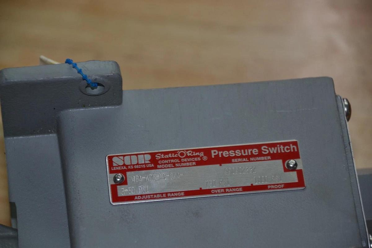 SOR STATIC O RING 4BA-KB5-N1-C4A 3-50PSI PRESSURE SWITCH NEW