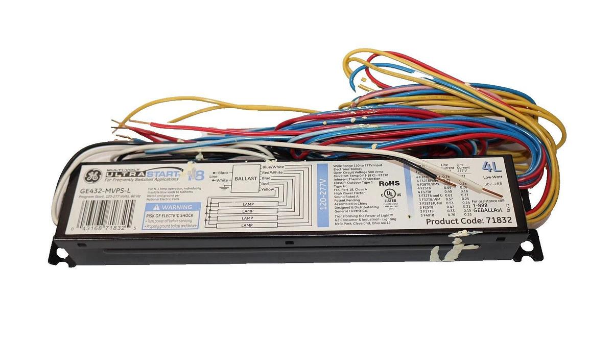 (NEW) GE / GENERAL ELECTRIC GE432-MVPS-L , GE432MVPSL Multi-Volt Ballast