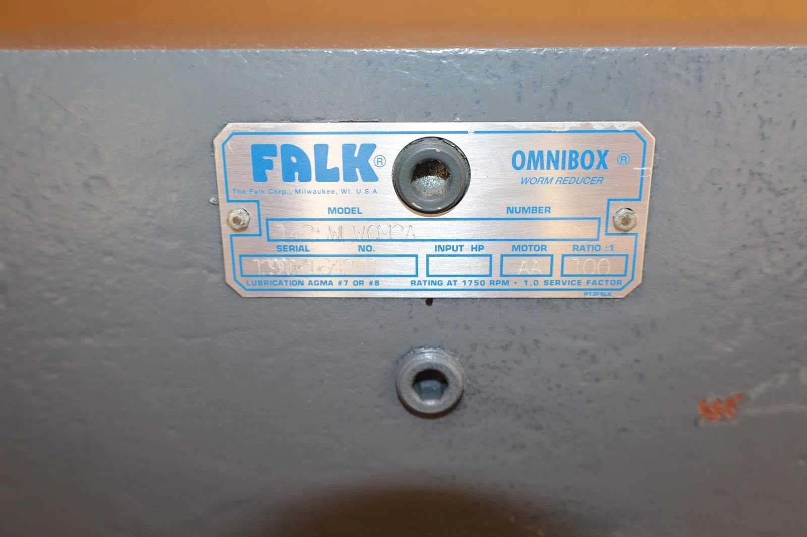 Falk Omnibox Worm Speed Reducer Gear Box 1425WLWQM2A 100:1 (New)