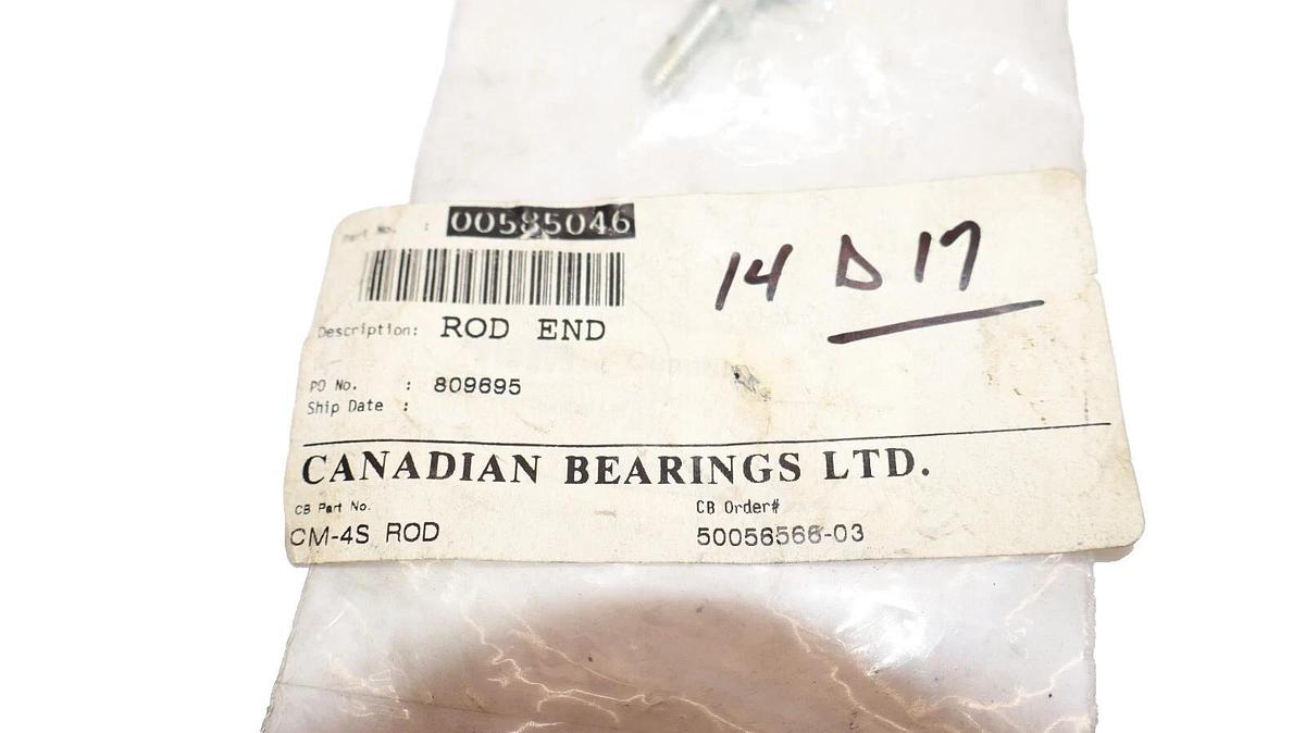 CANADIAN BEARINGS LTD 00585046 CM4S CM-4S Rod End (NEW)