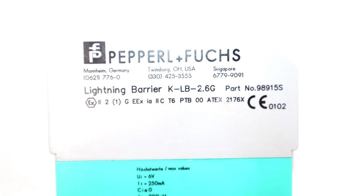 Used Pepperl + Fuchs K-LB-2.6G , 98915S Safety Barrier