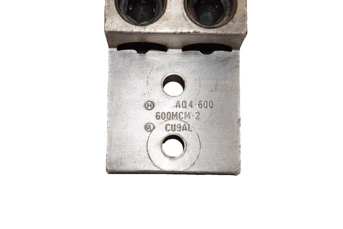 Used AQ4-600 , CU9AL , 600MCM-2 Mechanical Lug Block 4-Wire Landing Lug Terminal Lug