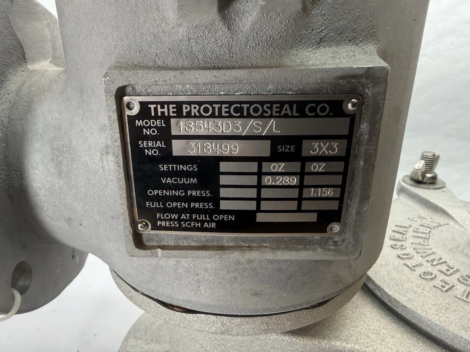 PROTECTOSEAL 13543D3/S/L PIPEAWAY CONSERVATION VENT 3" x 3" 13543D3 S L (New)