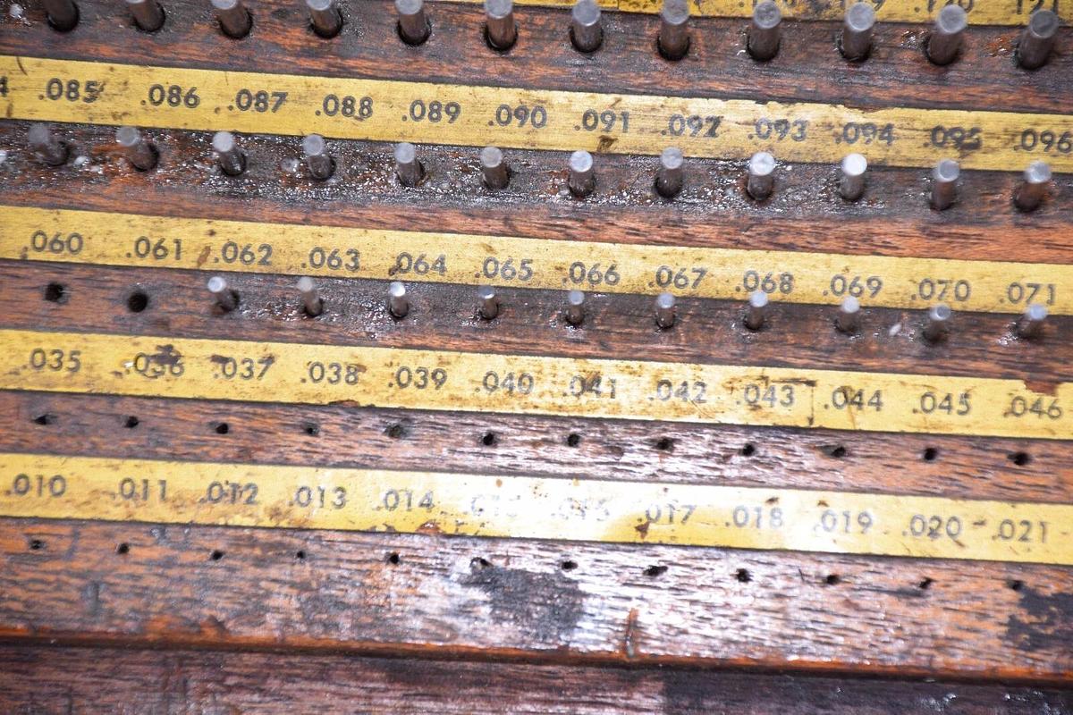 Used MEYER GAGE COMPANY .001-.226 00405A Pin Gauge Set *Missing some, read, see pics*