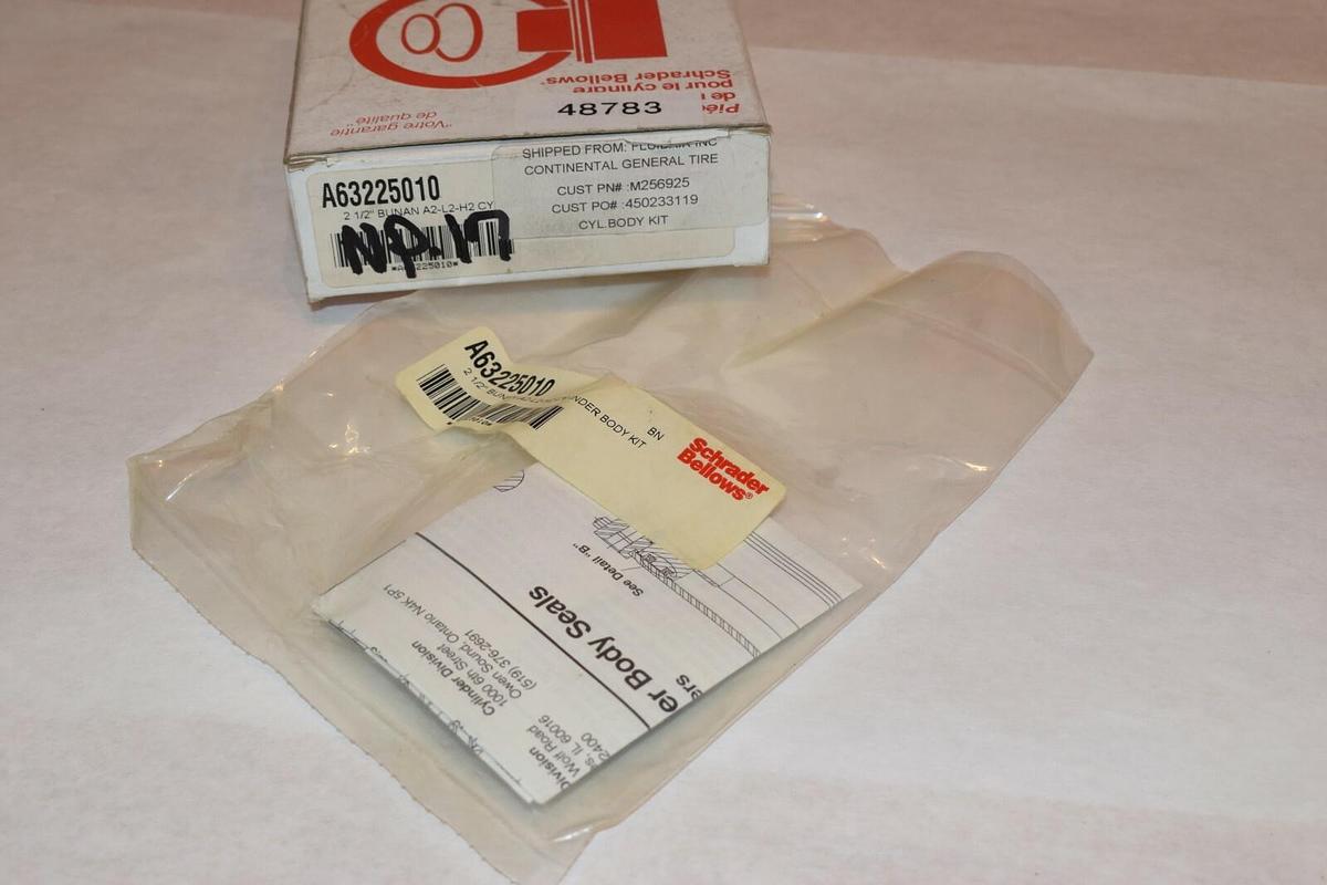 NEW SCHRADER BELLOWS A63225010 2-1/2" BUNAN A2-L2-H2 CYLINDER BODY KIT