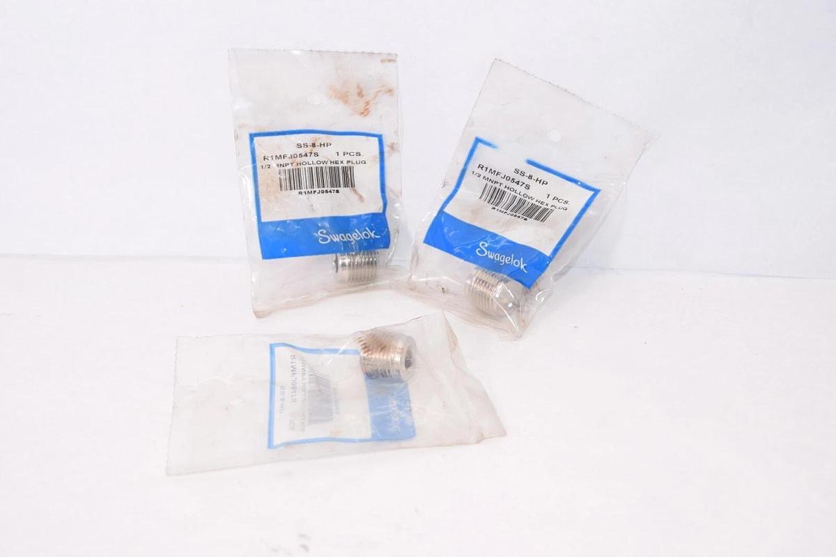 (NEW -Lot 3) SWAGELOK SS-8-HP SS8HP 1/2" MNPT Hollow Hex Plug