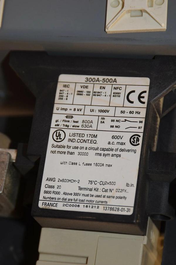 Used TELEMECANIQUE LR9 F 7579 300A-500A Class 20 Electronic Motor Protection Relay