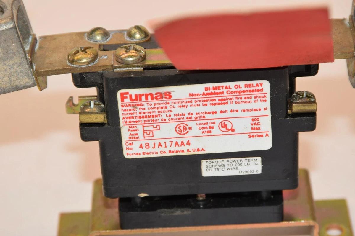 Refurbished FURNAS 48JA17AA4 600Vac Series A Bi-Metal OL Relay