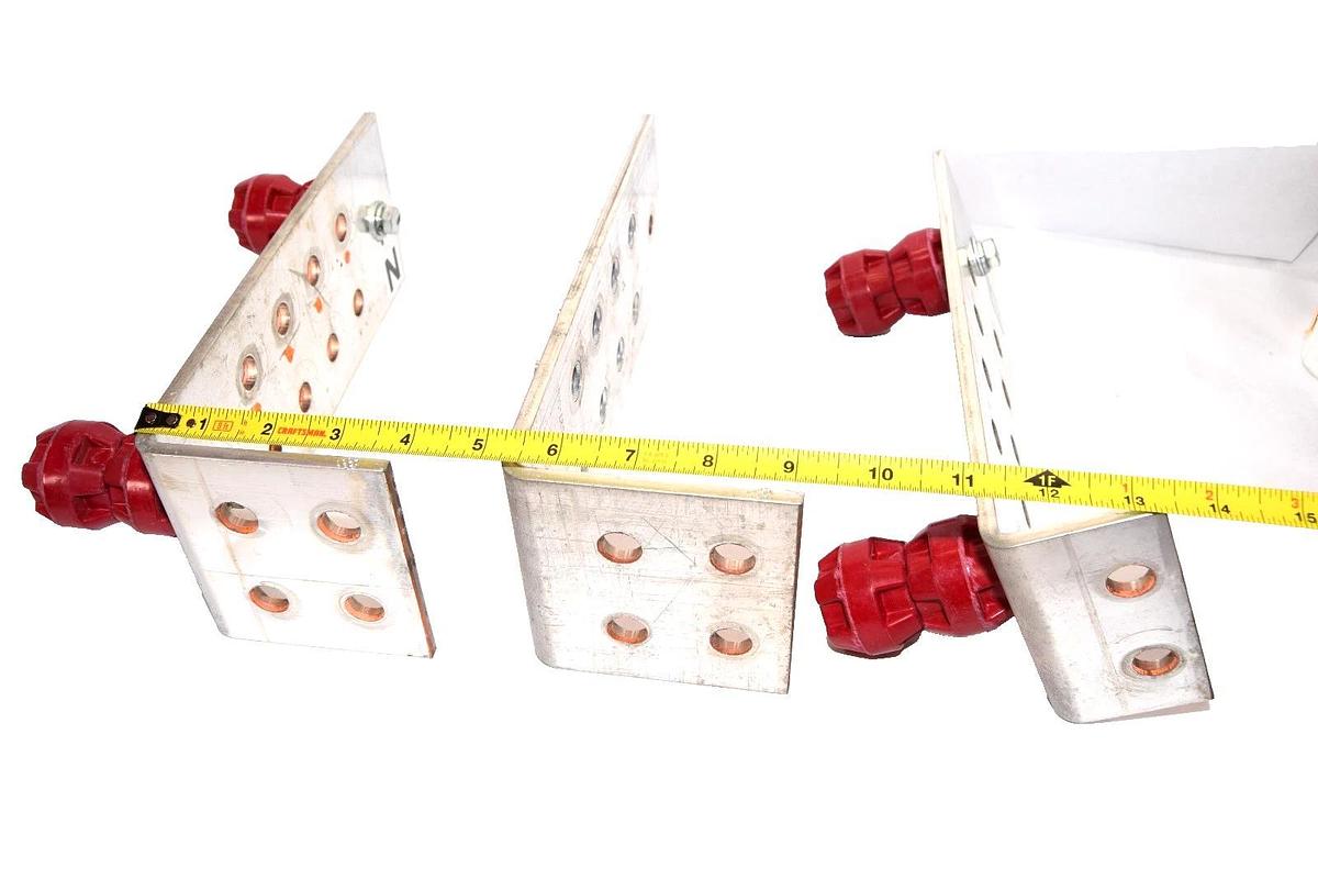 Used 10" x 4" x 1/4" 90 Degree Copper Bus Brackets (Lot of 3)