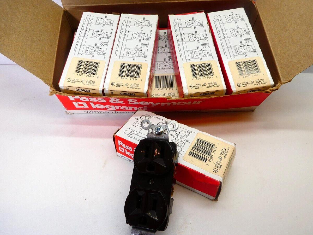 Legrand Pass & Seymour Duplex Receptacle CRB5262 125V 15A Brown (Box of 10 -NEW)