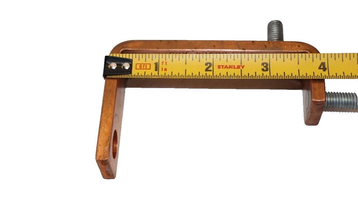 Used 4" x 1" x 1/4" x 2-1/2" x 1" Copper Buss Bar (Lot of 3)