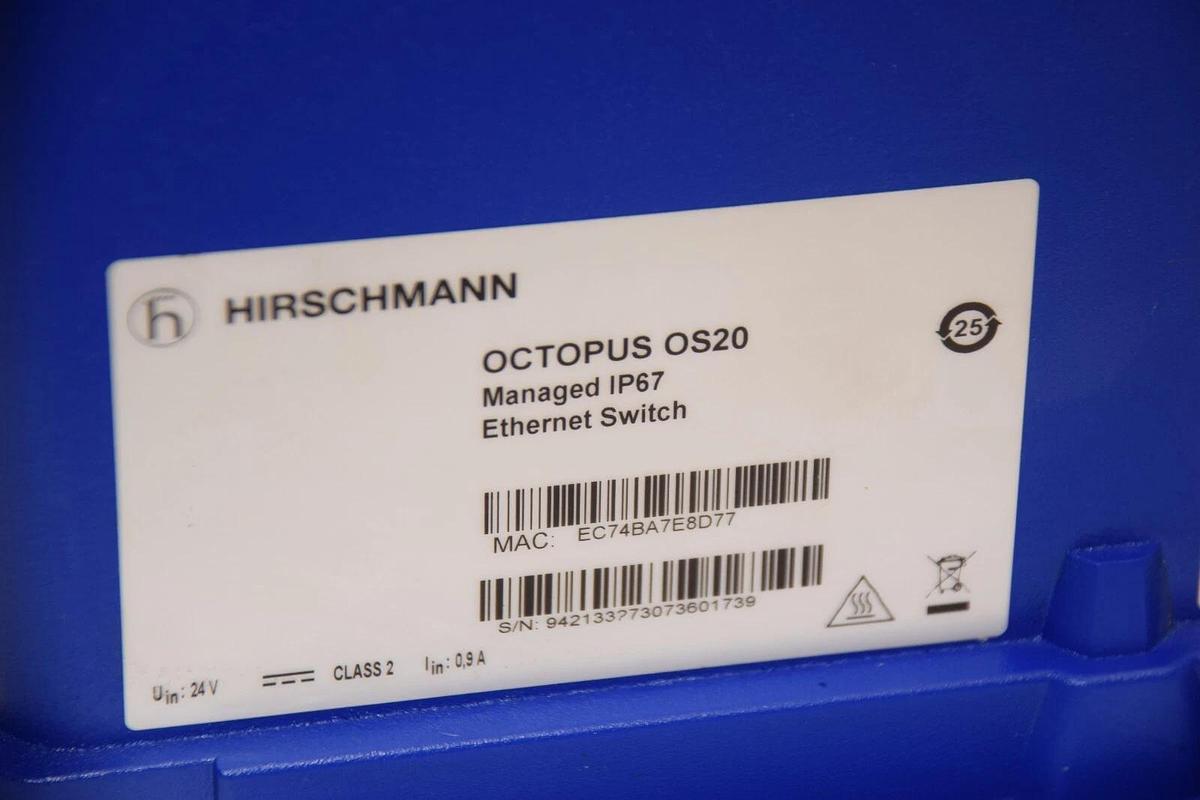 Used HIRSCHMANN Octopus OS20 28 Port Ethernet Switch OS20-002800T5T5T5-TBBY999GMSE3S
