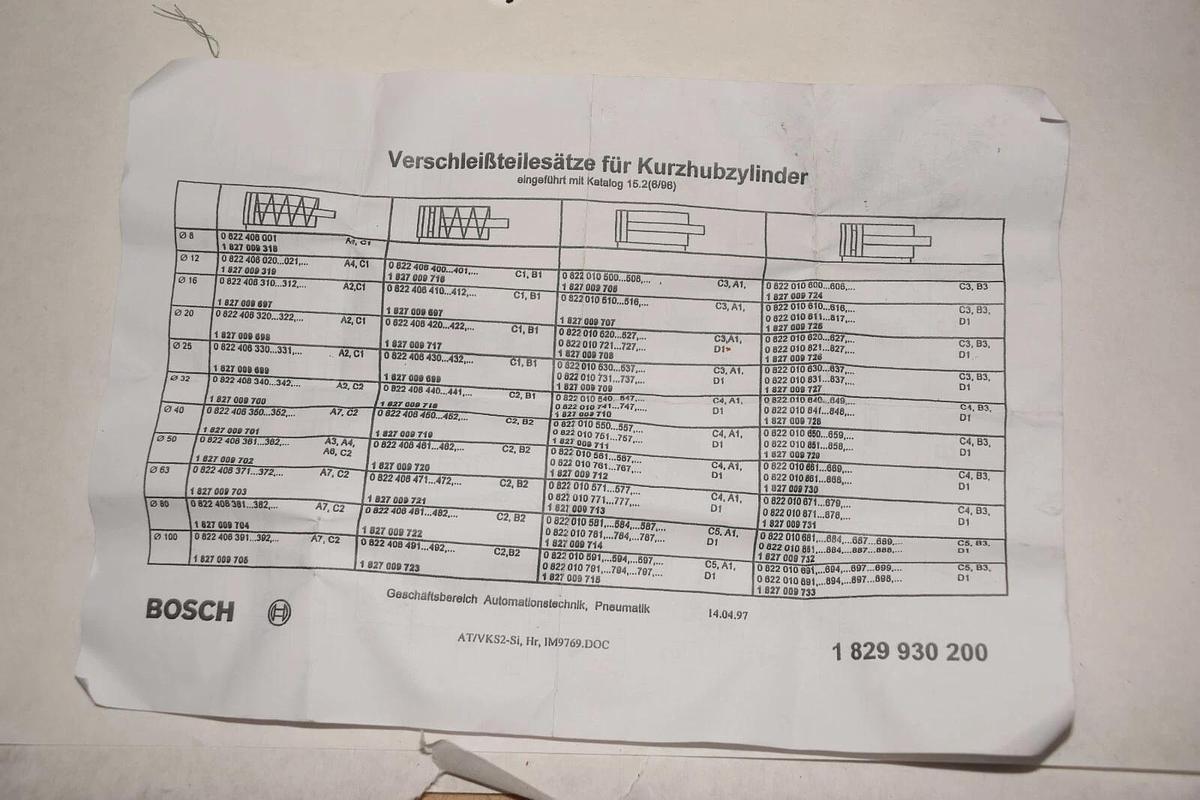 BOSCH 1-827-009-712 1 827 009 712 1827009712 TLT 1400 CYLINDER SEAL KIT NEW